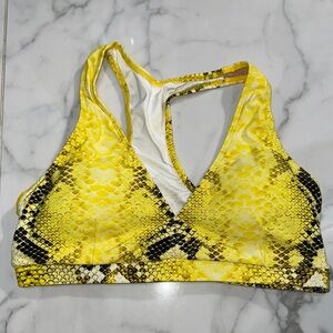 Yellow and Black Racerback Sports Bra